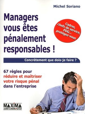 cover image of Managers vous êtes pénalement responsables !